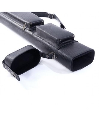 62638-468 1/2 8-Hole Plastic Leather Professional Pool Cue Case 34 inch Black