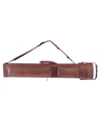 62638-469 1/2 8-Hole Plastic Leather Professional Pool Cue Case 34 inch Brown