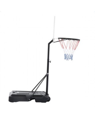 [US-W]28" x 19" Backboard Adjustable Pool Basketball Hoop System Stand Kid Poolside Swimming Water Maxium Applicable Ball Model 7# White & Black