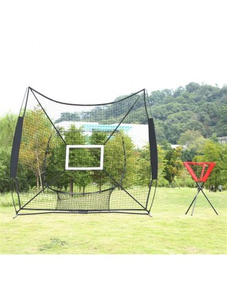 7'*7' Baseball Train Net with Single Target Frame & Collector Tube Black Sleevelet