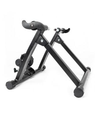 Fixed Non-linear Control Magnetic Reluctance Bike Trainer with Front Wheel Riser Block and Quick Dem