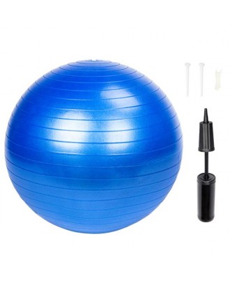 65cm 1050g Gym/Household Explosion-proof Thicken Yoga Ball Smooth Surface Blue