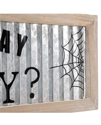 Artisasset WITCH WAY TO TEH CANDY Halloween Hanging Sign Holiday Wall Sign