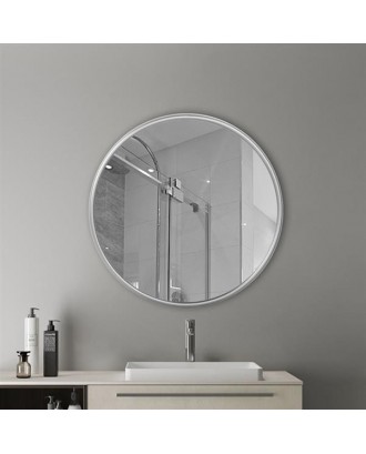 Artisasset Silver metal circular frame indoor iron wall mounted plane mirror