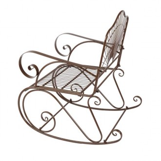 Iron Wire Single Rocking Chair Dark Brown